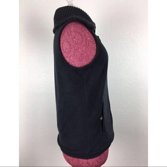 LandsEnd Zip Vest Small 6 8 Outdoor Black Pockets - Picture 4 of 8